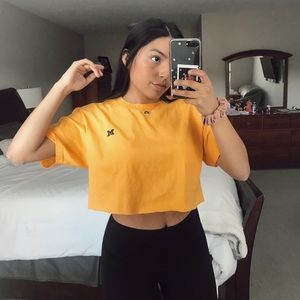 Michigan cropped embroidered tee